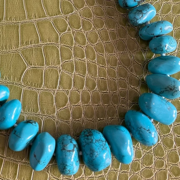 Coldwater Creek Knotted Turquoise & Dyed Stone Necklace | Boho - Picture 5 of 10